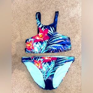 Tropical print bikini. Size S